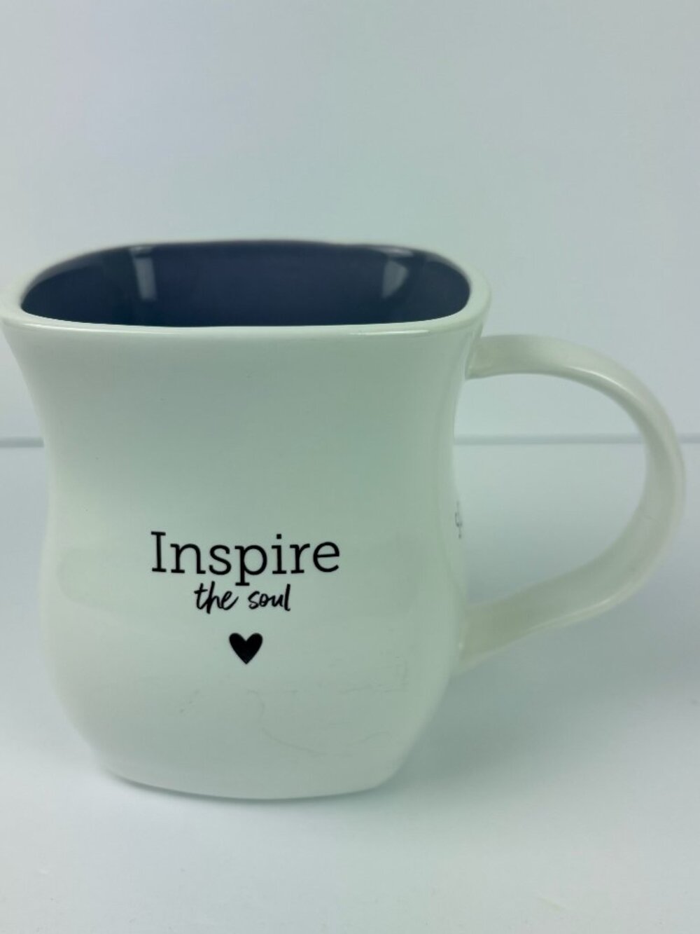 Rare Scentsy Classic Curve Mug "Enliven the Senses" - White & Purple Ceramic 16o